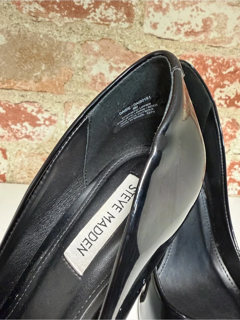 Steve Madden Daisie Black Patent Pointy Stiletto Heels